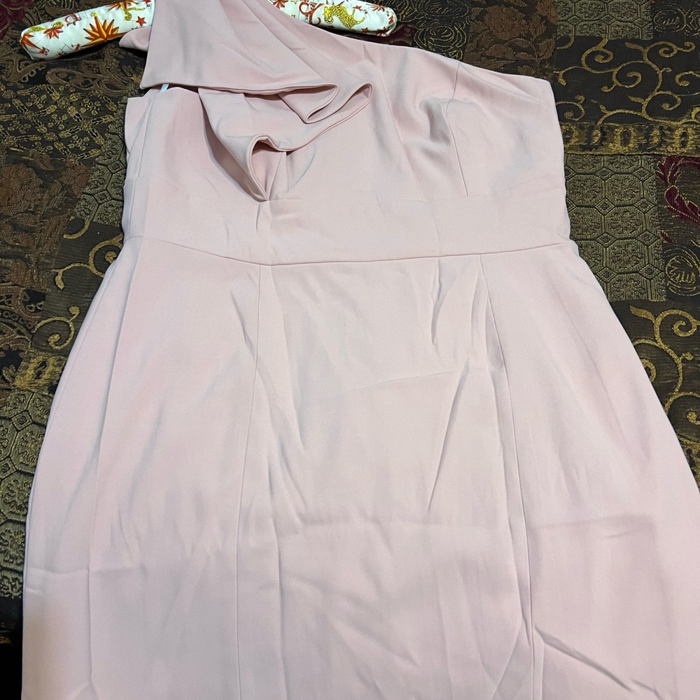After Six One-Shoulder Blush Dress